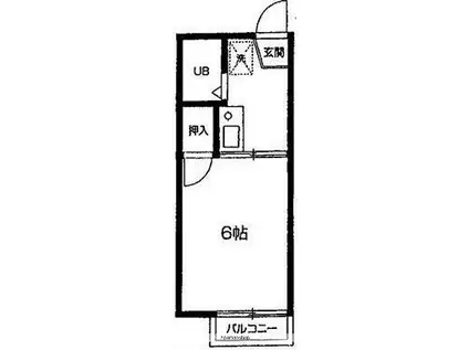 ドミール楡(1K/1階)の間取り写真
