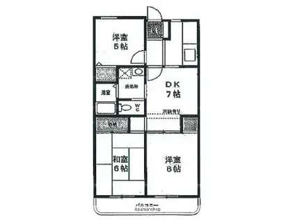 マンション雅清(3DK/2階)の間取り写真