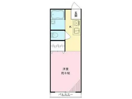 パークサイド坂本Ⅱ(1K/1階)の間取り写真