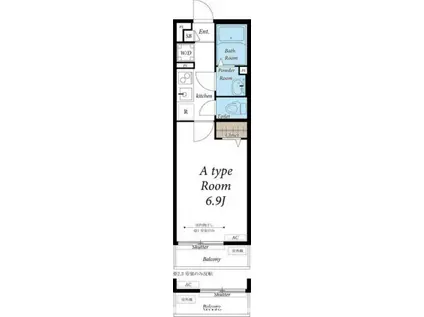 リブリ・アヴニール(1K/2階)の間取り写真