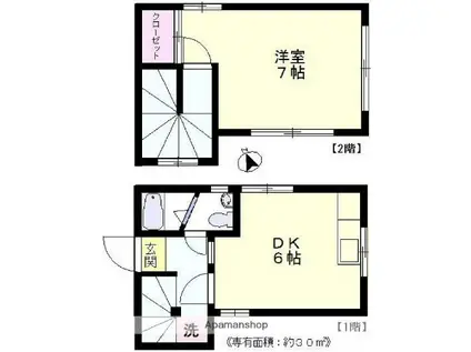 みなみ町プティヶ(ワンルーム/1階)の間取り写真