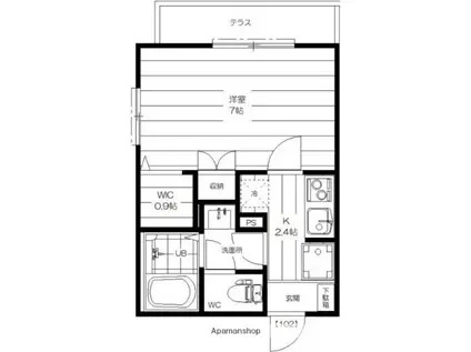 グランマーレ西荻(1K/1階)の間取り写真