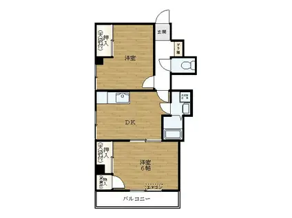 道灌ハイツ(2DK/3階)の間取り写真