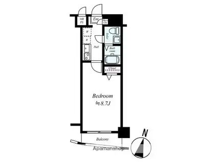 GENOVIA石神井台GREEN VEIL(1K/5階)の間取り写真