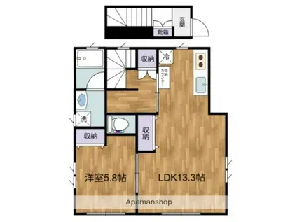 パークサイドプルメリア(1LDK/2階)の間取り写真