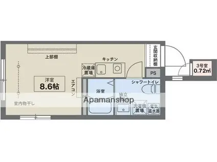 COCOFLAT武蔵関(ワンルーム/2階)の間取り写真