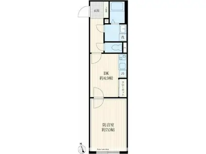 VORT高井戸西レジデンス(1DK/1階)の間取り写真