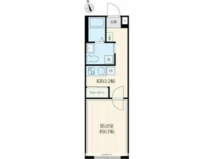 VORT高井戸西レジデンス(1K/1階)の間取り写真