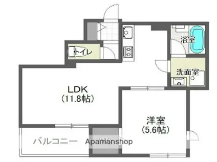 日向テラスKUGAYAMA(1LDK/2階)の間取り写真