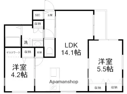 吉祥寺Eプラス(2LDK/2階)の間取り写真