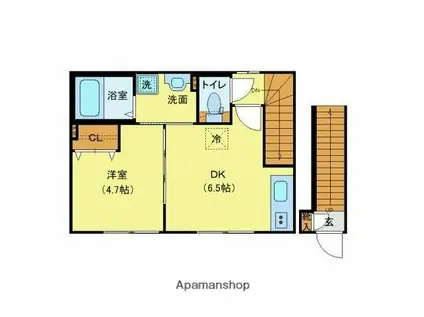 フォートレス・S(1DK/2階)の間取り写真