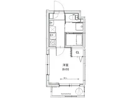 レジデンス関町北(1K/2階)の間取り写真