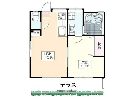 第二吉野荘(1LDK/1階)の間取り写真