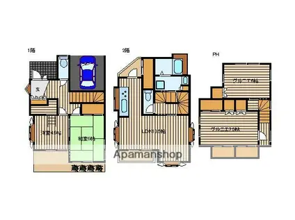 中央本線 三鷹駅 徒歩26分 2階建 築32年(2LDK)の間取り写真