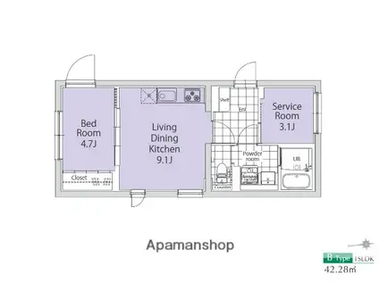 TASUKI杉並高井戸(1SLDK/3階)の間取り写真