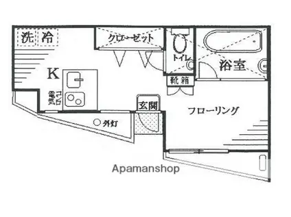 AOIコート(ワンルーム/1階)の間取り写真