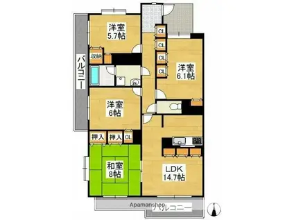 アークパレス98(4LDK/2階)の間取り写真