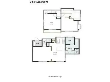 西武鉄道新宿線 花小金井駅 徒歩28分 2階建 築52年(2SLDK)の間取り写真
