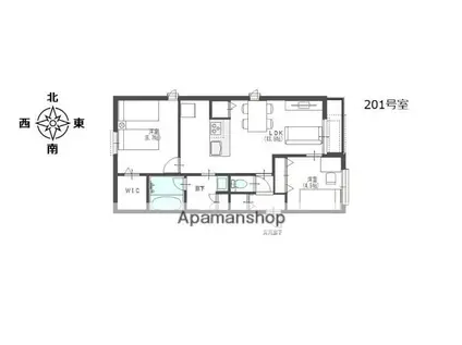 メゾンドシャルム(2LDK/2階)の間取り写真