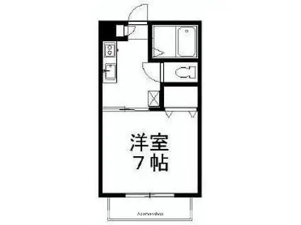 コーポオザキⅡ(1K/1階)の間取り写真