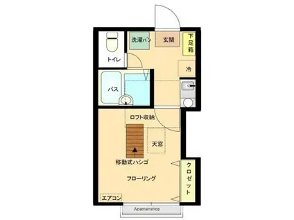 シャトルM(1K/2階)の間取り写真