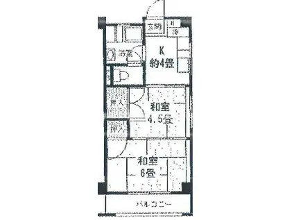 久我山モリシタロータリーマンション(1K/2階)の間取り写真