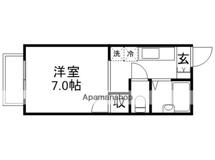 TK21(1K/2階)の間取り写真