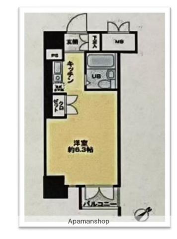 カーネ西早稲田(ワンルーム/4階)の間取り写真