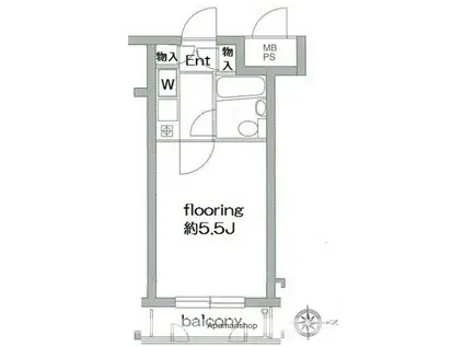 グランヴァン阿佐ヶ谷(1K/2階)の間取り写真