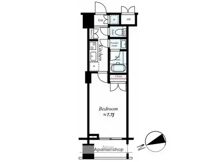 パレステュディオ新宿御苑駅前(1K/5階)の間取り写真