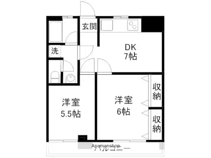 サトウマンション(2DK/3階)の間取り写真