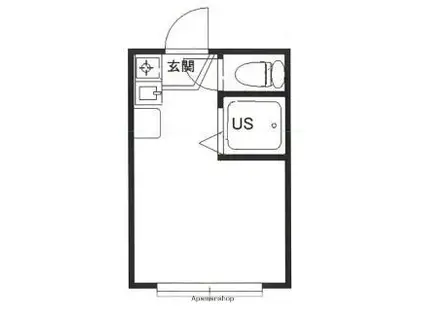 シエスタミモザ(ワンルーム/1階)の間取り写真