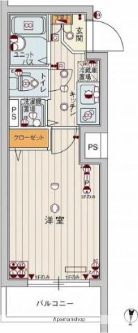 ジェノヴィア中野都立家政(1K/3階)の間取り写真