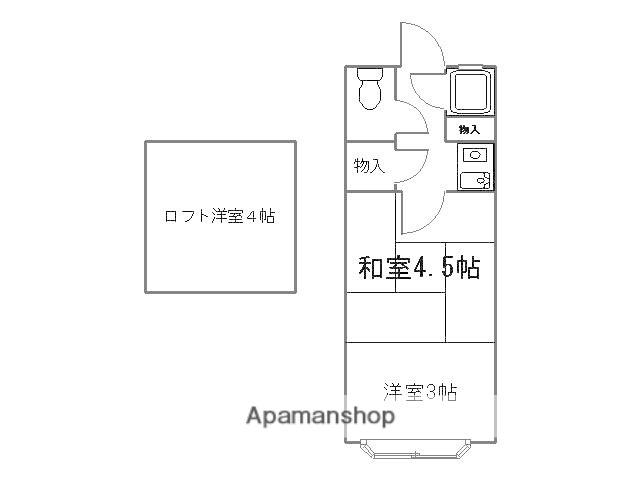 メゾン・デ・サフラン(1K/2階)の間取り写真