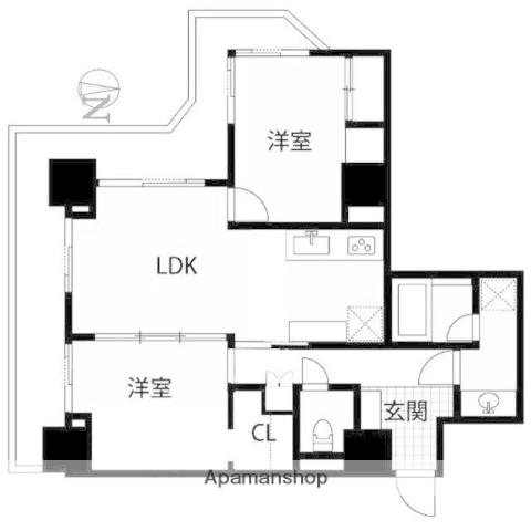 中野サンクォーレタワー(2LDK/10階)の間取り写真