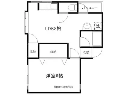 中村マンション(1LDK/3階)の間取り写真