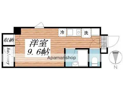 ローレル三ツ輪(ワンルーム/1階)の間取り写真