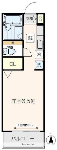シーアイハウス(1K/1階)の間取り写真