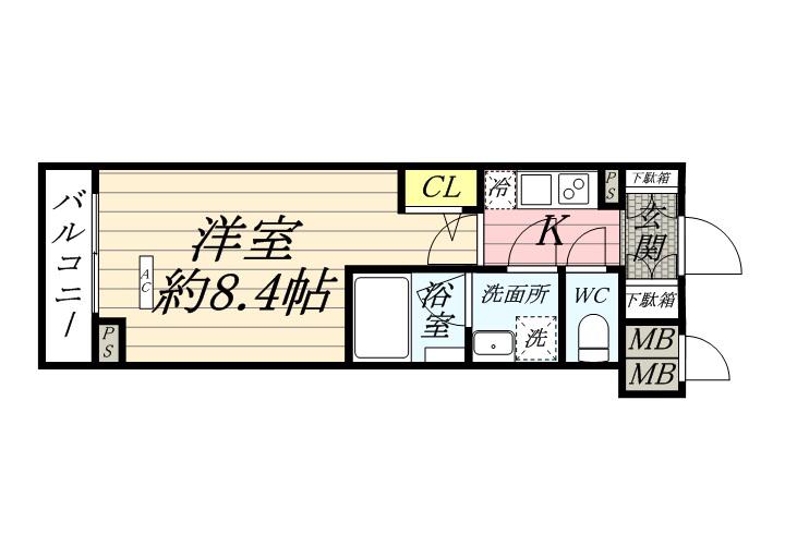 メインステージ板橋蓮根Ⅱ(1K/2階)の間取り写真