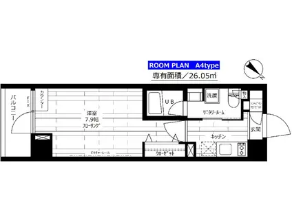 ステージグランデ新桜台(1K/4階)の間取り写真