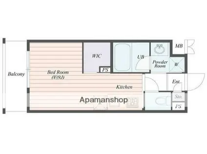 B CITY APARTMENT SHINJUKU NW(1K/4階)の間取り写真