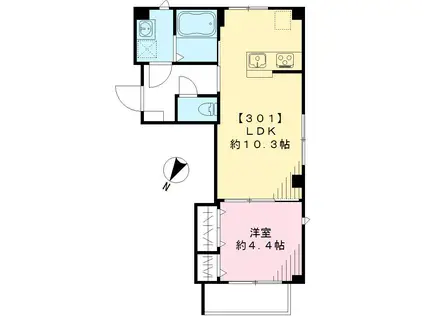 マトーニ ロッシ(1LDK/3階)の間取り写真