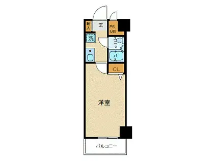 ルイシャトレ恵比寿(ワンルーム/4階)の間取り写真