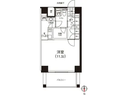 クイズ恵比寿(1K/4階)の間取り写真