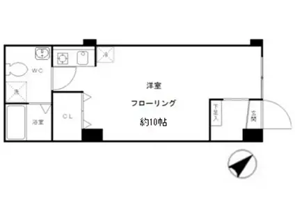 M.FLAT(ワンルーム/1階)の間取り写真