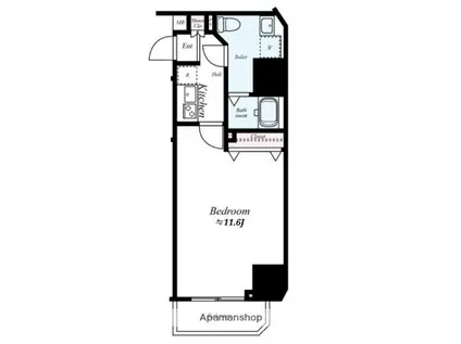 GENOVIA渋谷笹塚SKYGARDEN(1K/1階)の間取り写真
