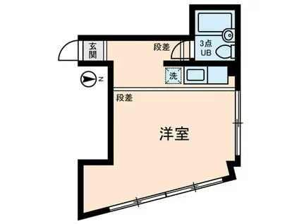 練馬錦ハイム(ワンルーム/2階)の間取り写真