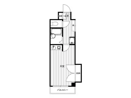 三園さえぐさマンション(ワンルーム/1階)の間取り写真