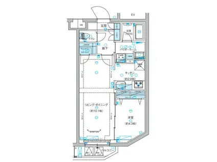メインステージ富士見台(1LDK/4階)の間取り写真