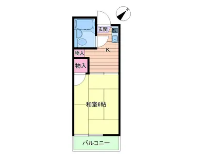山本ハイム(1K/1階)の間取り写真